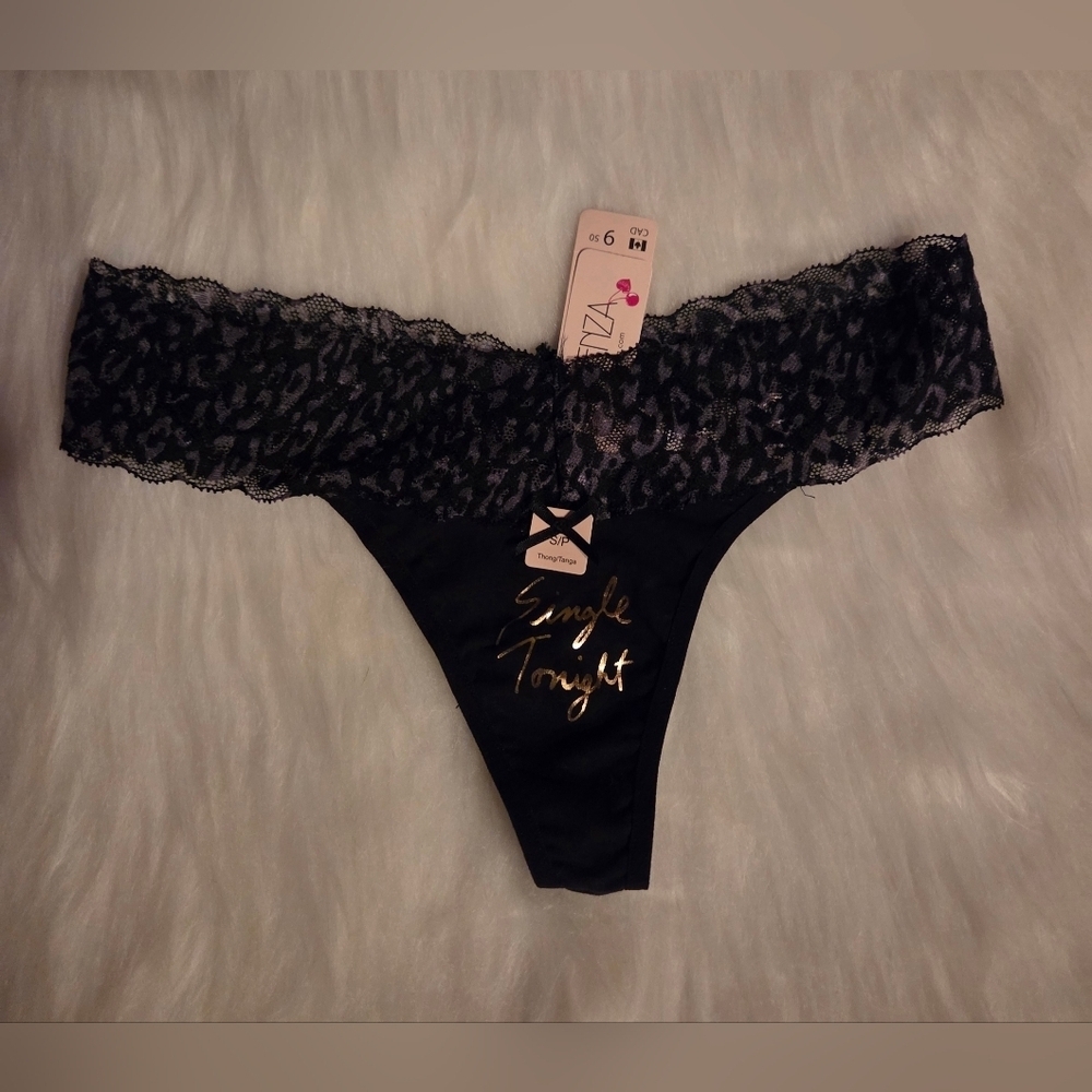 La SENZA Single Tonight 🍍 Black & Gold Lace Thong